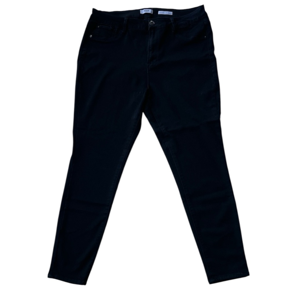 KENSIE WOMENS BLACK EFFORTLESS  ANKLE MID-RISE STRETCHY JEANS SIZE 14W